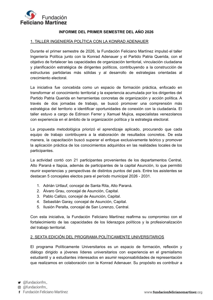 Portada del Informe del primer semestre de 2026